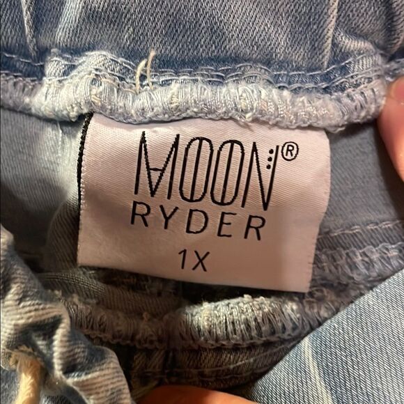 Blue Skinny Distressed Jeans with Elastic Cuffs - Picture 2 of 13